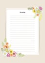 Flowers template memory book with blossoms Watercolor Painting s