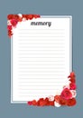 Flowers template memory book with blossoms Watercolor Painting s