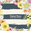 Flowers Tropical Seamless Pattern Watercolor Painting Style on b