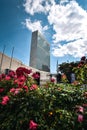 Flowers by the United Nations Secretariat Building - Manhattan, New York City