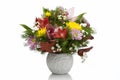 Fresh Flowers in a White Vase