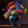 flowers in vase, still life painting style