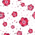 Flowers Vector pattern with confetti