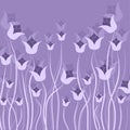 Flowers vector on purple background Royalty Free Stock Photo