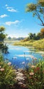 Flowers On Water: A Makoto Shinkai-inspired Anime Art Of Southern Countryside