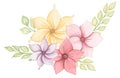 Flowers watercolor illustration. Floral composition. Mother`s Day, wedding, birthday, Easter, Valentine`s Day. Pastel colors.