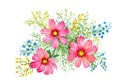 Flowers watercolor illustration. Manual composition. Mother s Day, wedding, birthday, Easter, Valentine s Day. Pastel