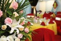 Flowers on wedding banquet.