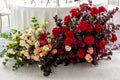 Flowers for wedding day. Imposing flower bouquet. Red roses for wedding. Royalty Free Stock Photo