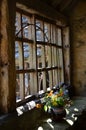 flowers by window at snowshill mannor