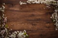 Flowers on wood texture background Royalty Free Stock Photo