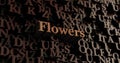 Flowers - Wooden 3D rendered letters/message