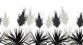 Flowers Yucca silhouette, horizontal seamless