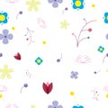 Cute pattern little flower on white background.