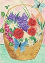 Flowerses in basket