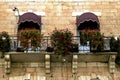 Flowery Balcony in Jerusalem Royalty Free Stock Photo