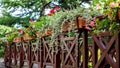 A Flowery balcony in a park, Georgia Royalty Free Stock Photo