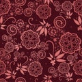 Flowery design with lace in Marsala tones