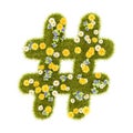 Flowery Grassy Hash Symbol Shape Isolated