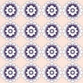 Flowery pastel blue and white seamless floral pattern with charming and unique illustration of purple