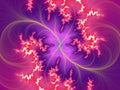 Flowery pink shapes, fractal, swirls, lights, abstract background, graphics Royalty Free Stock Photo