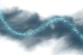 A flowing abstract design features a wavy path of blue and teal sparkles Royalty Free Stock Photo