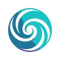 Abstract circular swirl design in blue and teal, creating a sense of dynamic movement Royalty Free Stock Photo