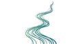 Flowing abstract green teal wavy lines on white background, dynamic movement graphics Royalty Free Stock Photo