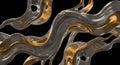 Flowing, abstract shapes intertwine in a dynamic composition, featuring translucent