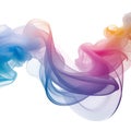 Flowing abstract waves of blue pink and orange smoke on vactor white background image Royalty Free Stock Photo