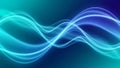 Flowing Aqua and Blue Light Waves Creating a Dynamic Abstract Background with Smooth Curves Royalty Free Stock Photo