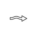 Flowing Arrow line icon