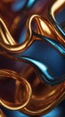 flowing bending seemingly melted liquid metal material background. Royalty Free Stock Photo