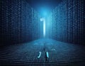 Flowing Binary Code Background in Technology