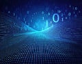 Flowing Binary Code Background in Technology