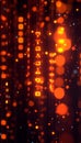 Flowing Binary Code, Glowing Digits in Orange And Blue Hues Against a Dynamic Background Royalty Free Stock Photo