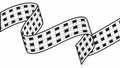 Flowing Black and White Gingham Ribbon Banner, vector design Generative AI Royalty Free Stock Photo