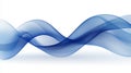 Flowing blue abstract wave pattern on white background Royalty Free Stock Photo
