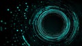 Flowing blue green gradient circle isolated on black background modern concept modern technology science Royalty Free Stock Photo