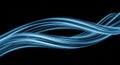 Flowing blue luminous wave lines forming smooth abstract motion pattern Royalty Free Stock Photo
