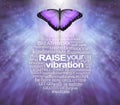 Spiritual healing words and butterfly wall art to raise your vibration Royalty Free Stock Photo