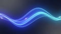 Flowing Blue and Teal Abstract Waves with Subtle Glowing Light Particles on Dark Background Royalty Free Stock Photo