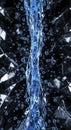 Flowing Blue Water with Bubbles Against Dark Background Royalty Free Stock Photo