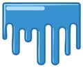 Flowing Blue Water or Slime Dripping Down Vector Art Icon Royalty Free Stock Photo