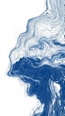 Flowing blue and white abstract lines create dynamic and mesmerizing patterns on a clean white background Royalty Free Stock Photo