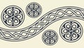 Flowing Celtic Knot Border with Circular Motifs, Organic Decorative Pattern, vector design Generative AI Royalty Free Stock Photo