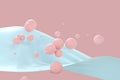 Flowing cloth, abstract color background, 3d rendering Royalty Free Stock Photo