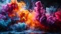 Colorful clouds of smoke on a black background. Abstract background Royalty Free Stock Photo