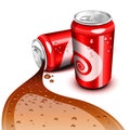 Flowing Cola can Royalty Free Stock Photo