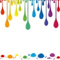 Flowing Color Drops Rainbow Colored Royalty Free Stock Photo